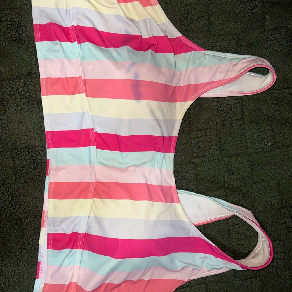 Colorful Striped Swim Top